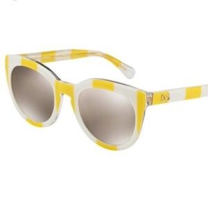 Dolce & Gabbana Yellow & White Striped Sunglasses